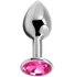 Стальная анальная пробка Alive Mini Metal Butt L с розовым кристаллом фото 1