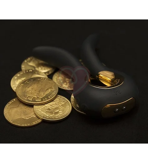 Вибратор с золотым покрытием Gvibe Mini Gold чёрный фото 3