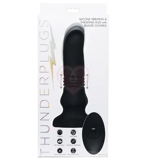 Анальный вибростимулятор с функцией пульсации Thrusting Plug чёрный фото 4