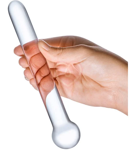 Стеклянный фаллоимитатор прямой прозрачный фото 3