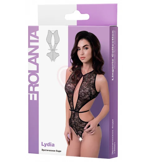 Кружевное эротическое боди Erolanta чёрное фото 3