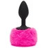 Маленькая анальная пробка с хвостиком Happy Rabbit чёрно-розовая фото 2