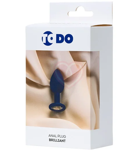 Анальная пробка с кристаллом ToDo Brilliant синяя фото 3