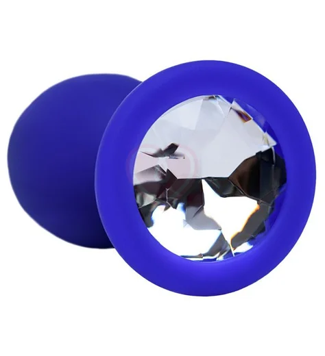 Анальная пробка с кристаллом ToDo Brilliant синяя фото 4