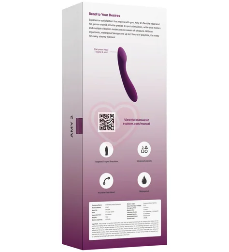 Вибратор Svakom Amy 2 для зоны G фиолетовый фото 7