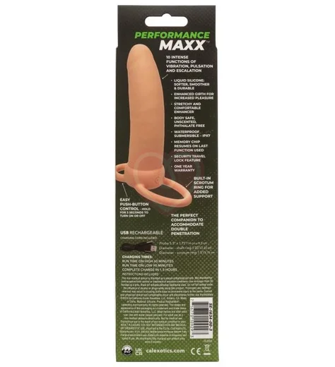 Насадка для двойного проникновения с вибрацией Thick Dual Penetrator телесная фото 2