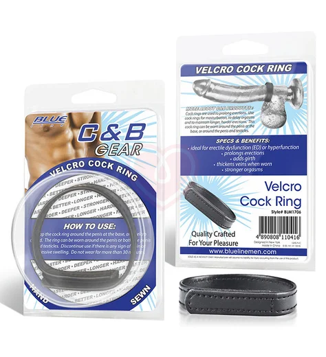 Кожаное кольцо на член на липучке Velcro Cock Ring фото 3