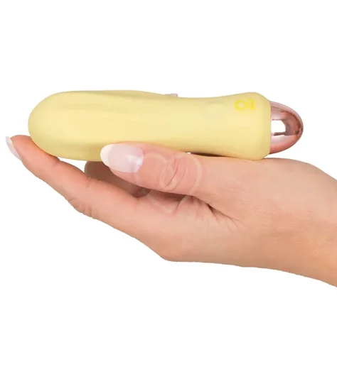 Нежный мини-вибратор Cuties жёлтый фото 3