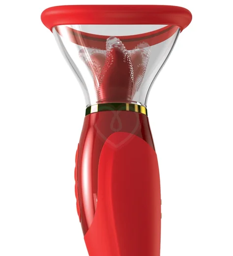 Вибратор с имитацией оральных ласк и позолотой Fantasy For Her 24K Gold красный фото 5