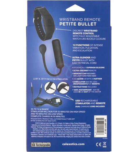 Вибройцо с управлением через браслет Wristband Petite Bullet черое фото 2