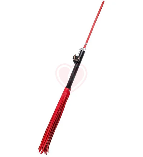 Плеть из натуральной кожи Pecado BDSM 50 см красная фото 2