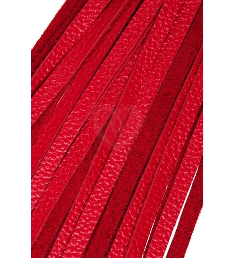 Плеть из натуральной кожи Pecado BDSM 50 см красная фото 5