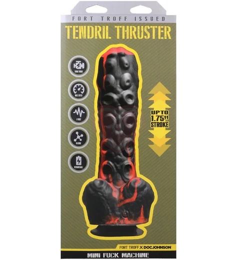 Мини секс-машина на присоске с пультом Tendril Thruster чёрно-красная фото 9