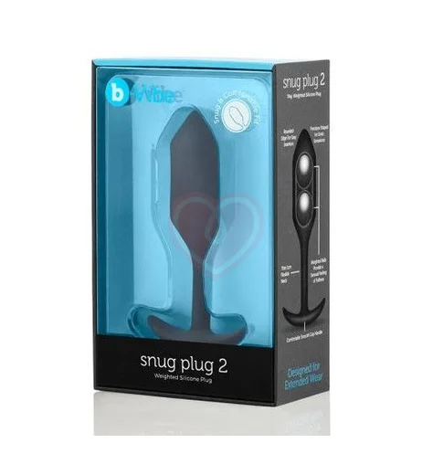 Утяжелённая анальная пробка для ношения b-Vibe Snug Plug 2 малая чёрная фото 2