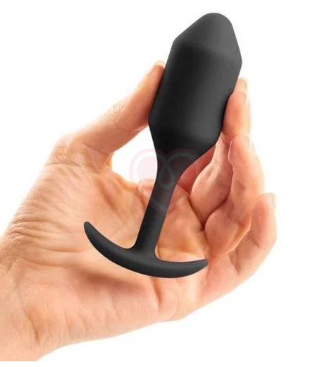 Утяжелённая анальная пробка для ношения b-Vibe Snug Plug 2 малая чёрная фото 5