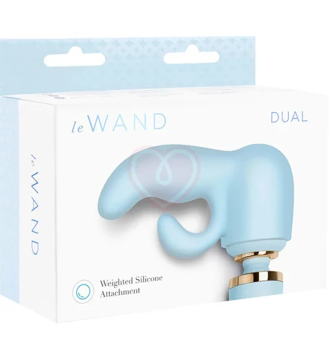 Утяжелённая насадка с двумя кончиками для массажёра Le Wand Dual голубая фото 5