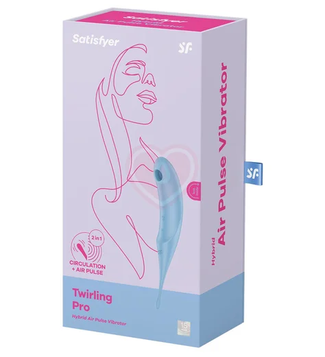 Двухсторонний вакуумный вибростимулятор Satisfyer Twirling Pro голубой фото 5
