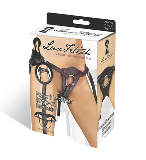 Пояс для страпона Patent Leather Strap-On Harness чёрный фото 2