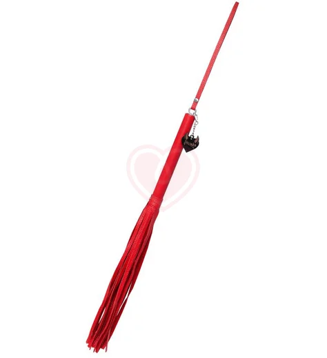 Плетка из натуральной кожи Pecado BDSM 50 см красная фото 2