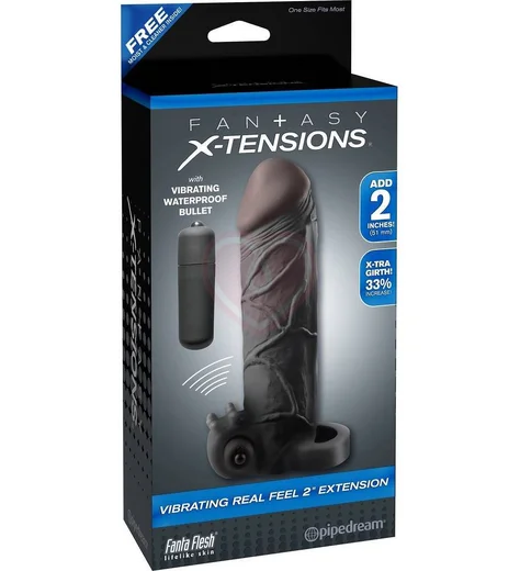 Насадка удлинитель с вибрацией Vibrating Real Feel Extension 16,5 см черная фото 4