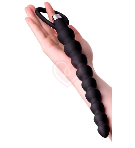 Анальная цепочка с вибрацией Toyfa A-toys S чёрная фото 3