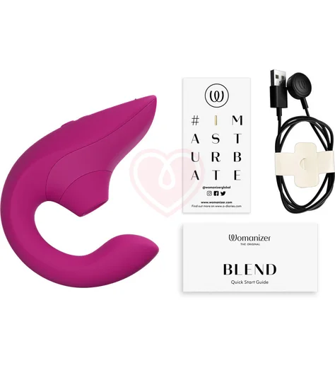 Вибратор для зоны G c бесконтактной стимуляцией клитора Womanizer Blend малиновый фото 4