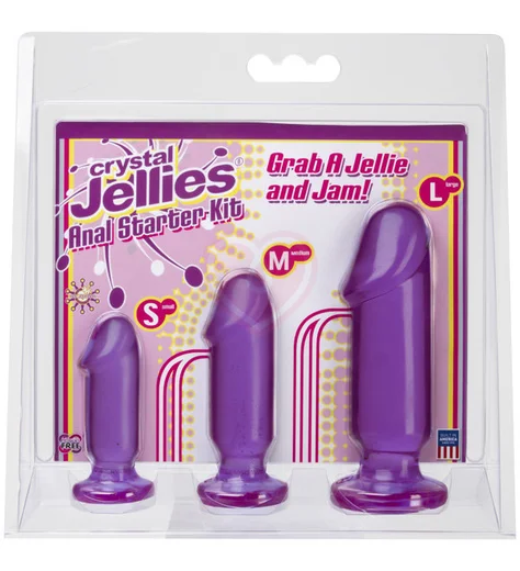 Набор из трёх анальных стимуляторов Crystal Jellies Anal Starter Kit фиолетовый фото 2