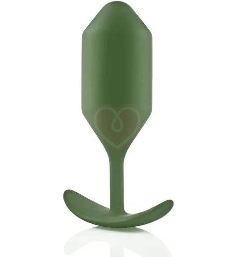 Утяжелённая анальная пробка для ношения b-Vibe Snug Plug 4 большая хаки фото 3