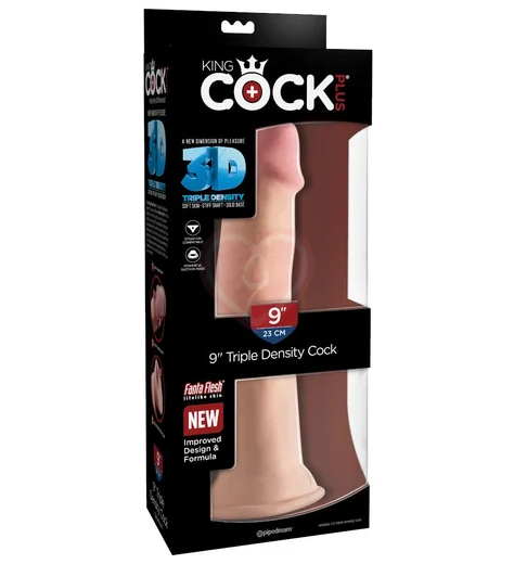 Фаллоимитатор на присоске King Cock Triple Density 23 см телесный фото 2