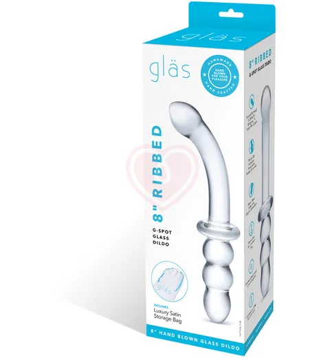 Стеклянный двухсторонний фаллоимитатор Glas Ribbed фото 7