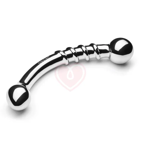 Изогнутый фаллоимитатор из стали с рельефом Le Wand Bow фото 3