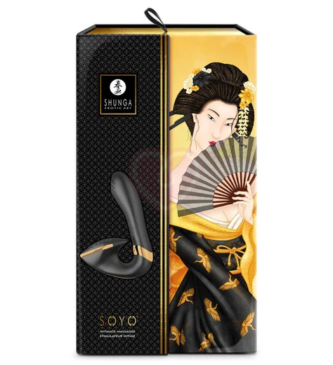 Вибратор с клиторальным кончиком Shunga SOYO чёрный фото 2