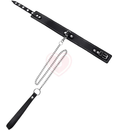 Ошейник с поводком Pecado BDSM черный фото 2