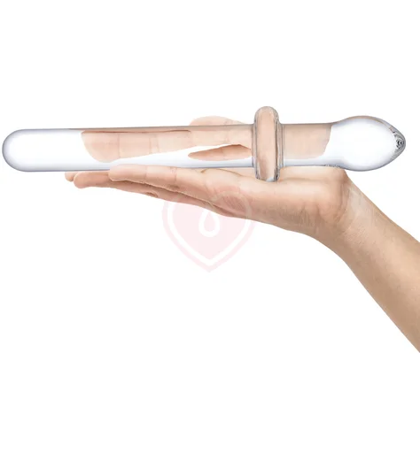 Прямой двусторонний стеклянный фаллоимитатор Glas Classic Handblown фото 4