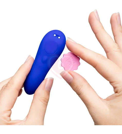 Клиторальный вибратор в трусики с дистанционным управлением Romp Party синий с розовым фото 6
