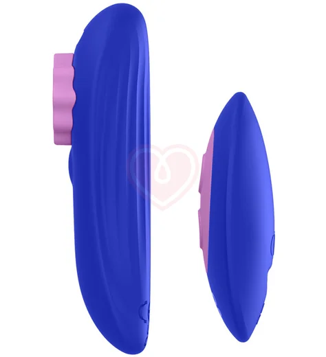 Клиторальный вибратор в трусики с дистанционным управлением Romp Party синий с розовым фото 8