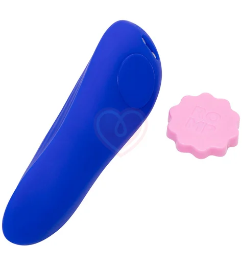 Клиторальный вибратор в трусики с дистанционным управлением Romp Party синий с розовым фото 10