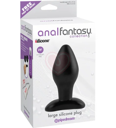 Огромная анальная пробка Pipedream Large Silicone Plug чёрная фото 3