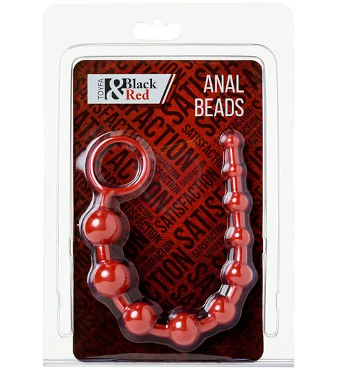 Анальная цепочка ToyFa Black&Red 30 см красная фото 2