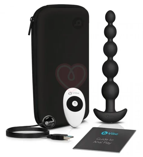 Анальные шарики с 3 моторчиками B-Vibe Cinco Anal Beads чёрные фото 2