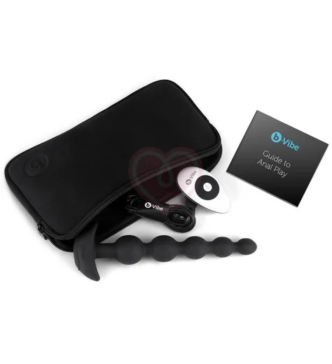 Анальные шарики с 3 моторчиками B-Vibe Cinco Anal Beads чёрные фото 5