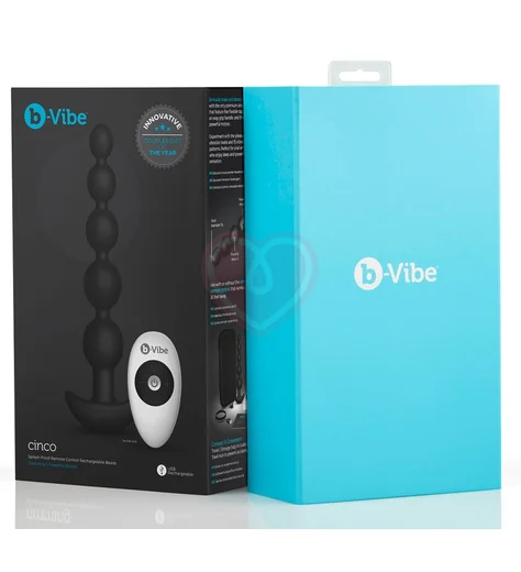 Анальные шарики с 3 моторчиками B-Vibe Cinco Anal Beads чёрные фото 6