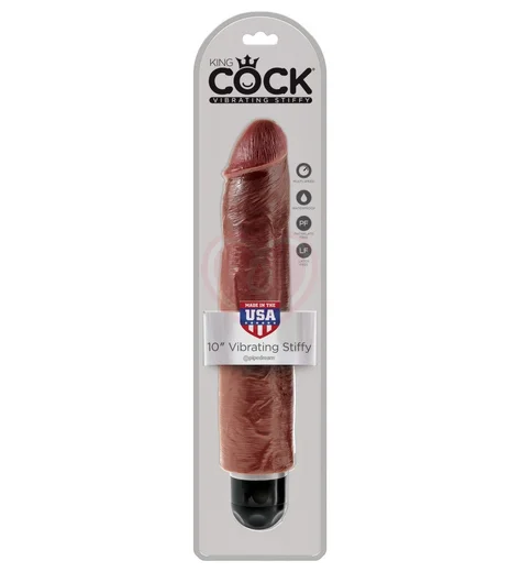 Вибратор King Cock Vibrating Stiffy 25 см коричневый фото 3