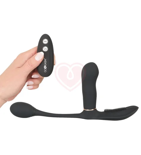 Вибратор для тройной стимуляции с пультом Go Gasm чёрный фото 2