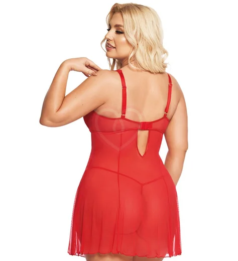 Комбинация с кружевным лифом и стринги SoftLine Berta красные фото 2