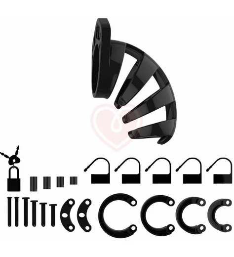 Мужской пояс верности Shots Man Cage Model 02 чёрный 9 см фото 2