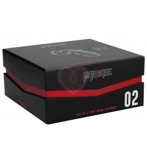 Мужской пояс верности Shots Man Cage Model 02 чёрный 9 см фото 3