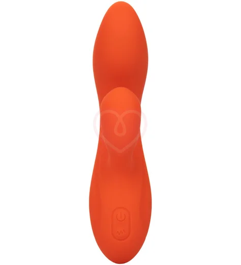 Вибратор с клиторальным стимулятором Stella Liquid Silicone Dual Teaser оранжевый фото 2