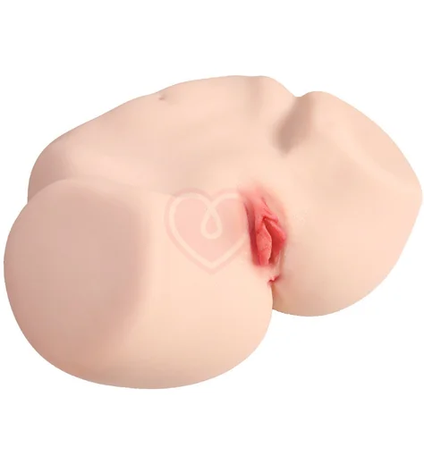 Мастурбатор-полуторс с вагиной и анусом Kokos Jenny Onahole Real Vagina с вибрацией телесный фото 1