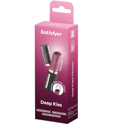 Вакуумно-волновой клиторальный стимулятор помада Satisfyer Deep Kiss Black чёрный фото 6